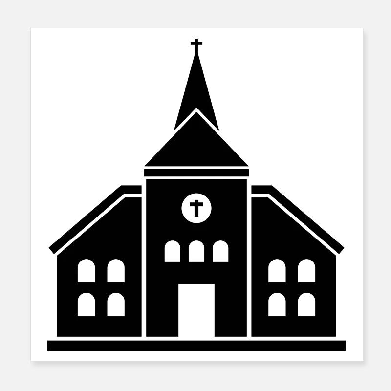 Kirche Poster 20x20 cm