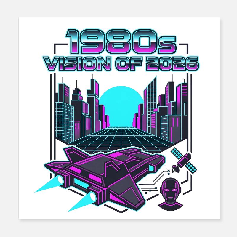 Version des années 1980 de 2026 Poster 20 x 20 cm