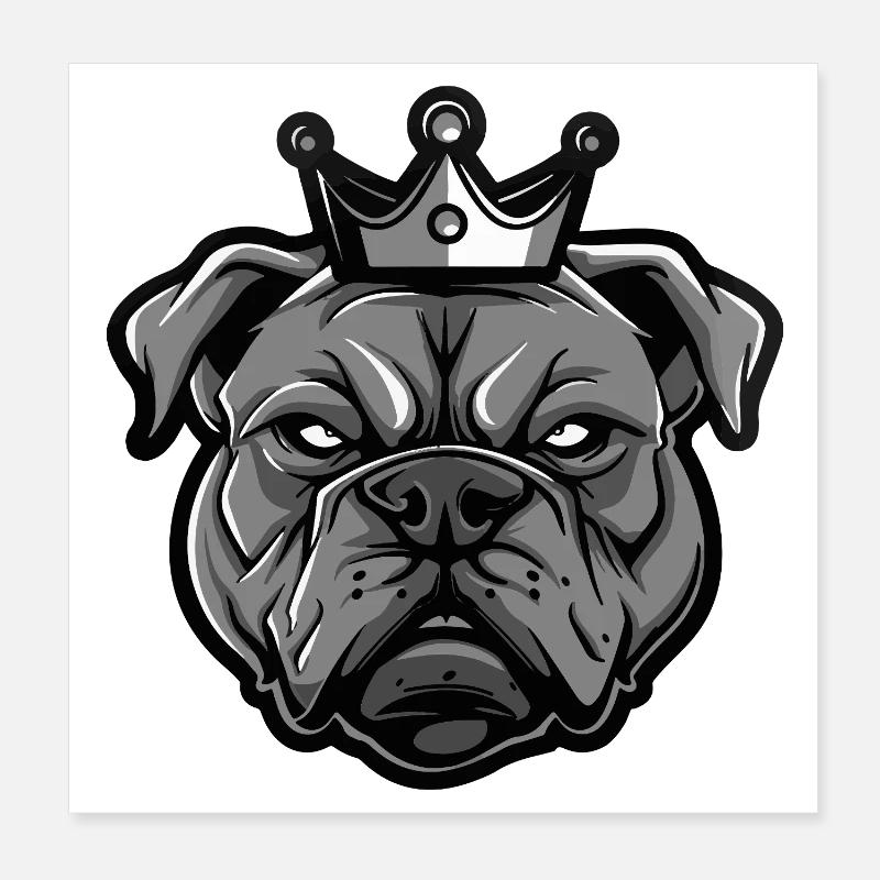Mastiff Hund Krone Poster 20x20 cm