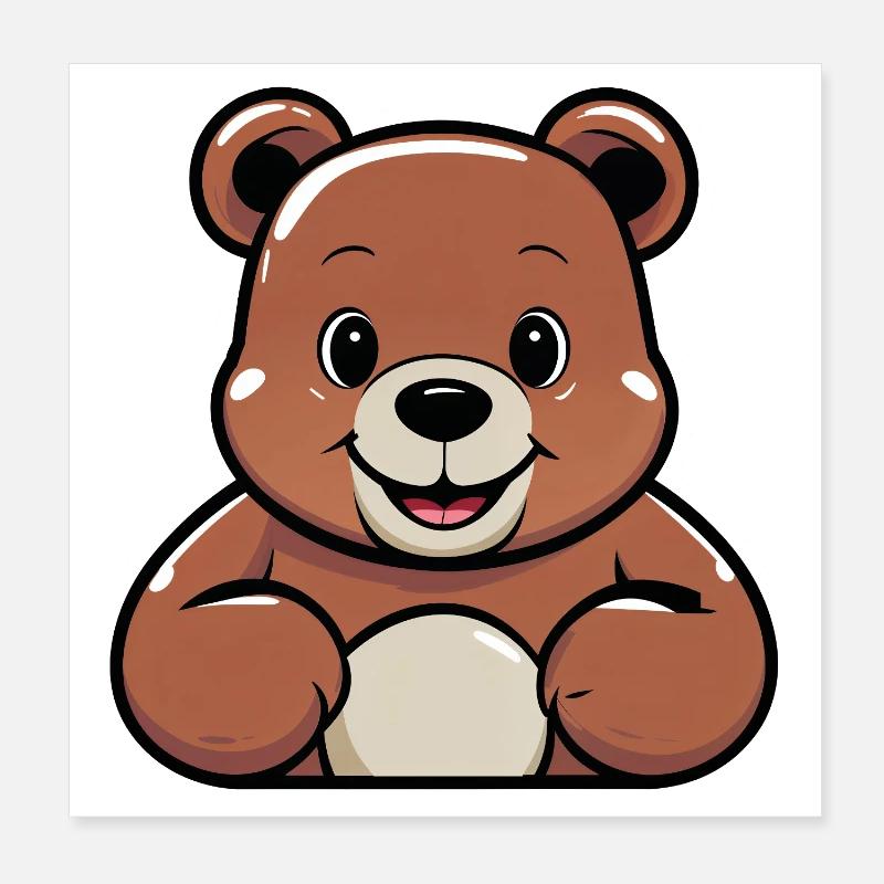 Teddybär Cartoon Motiv Poster 20x20 cm