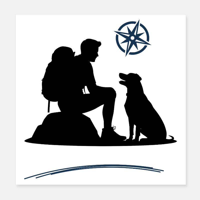 Mann Hund Freundschaft  Poster 20x20 cm