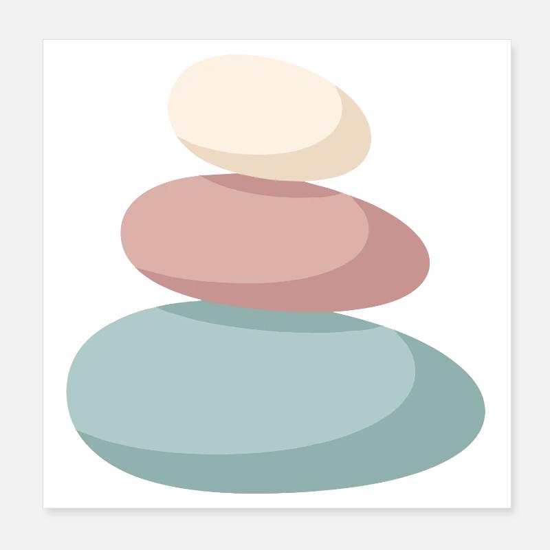 Pile de pierres pastel Poster 20 x 20 cm