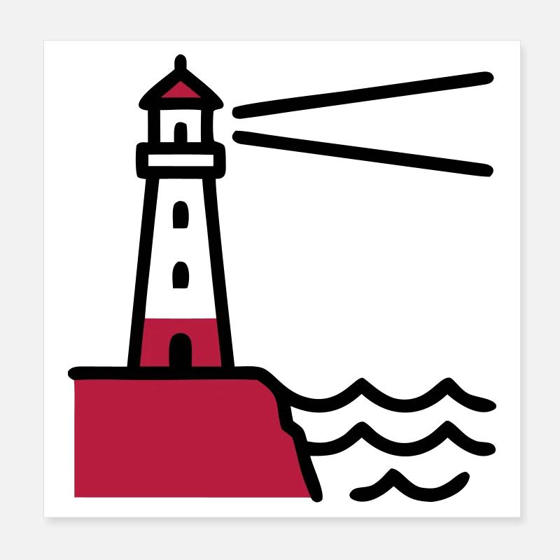 Marine maritime de la Côte du Phare Poster 20 x 20 cm