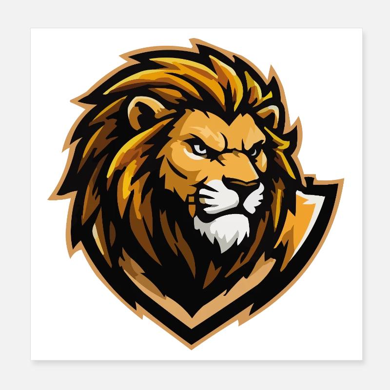 Lion Comic Poster 8" x 8" (20x20 cm)