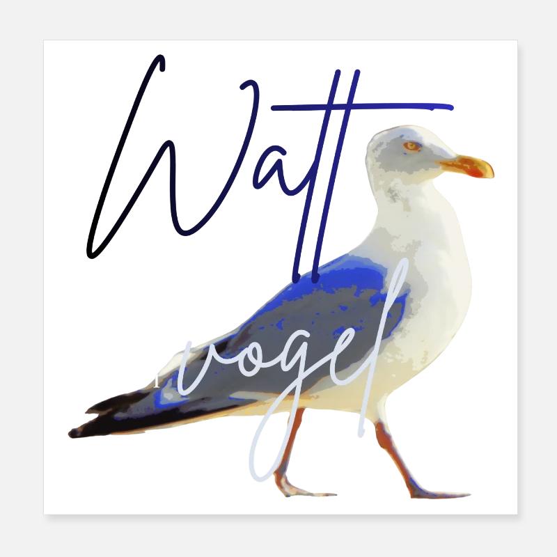 Wattvogel_3.2 - Poster 20 x 20 cm - blanc