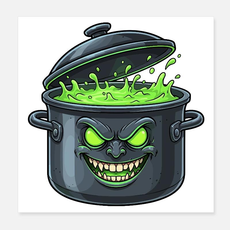 Spooky Green Pot Magic Poster 8" x 8" (20x20 cm)