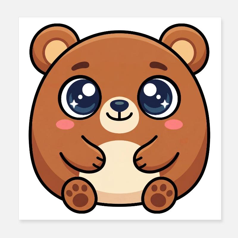 Cuddly bear with big sparkling eyes Poster 8" x 8" (20x20 cm)