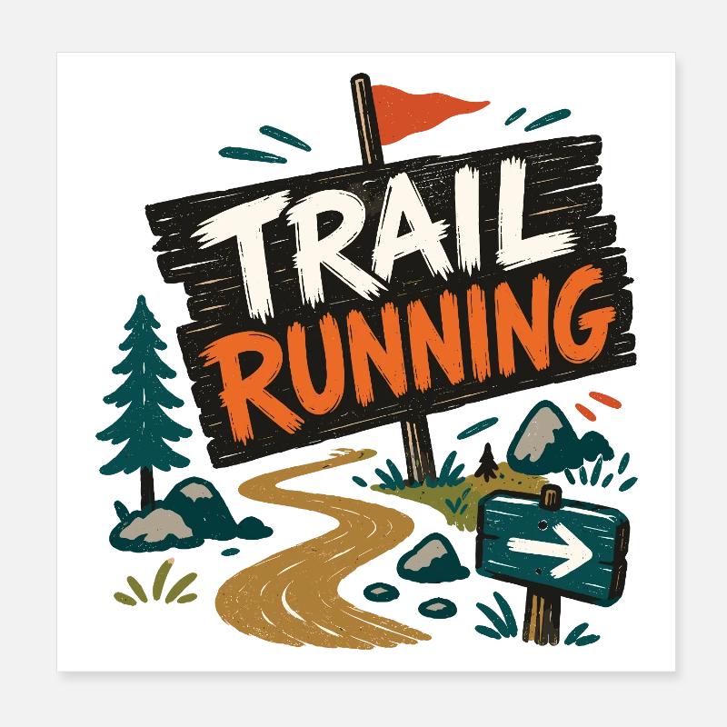 Course sur sentier Poster 20 x 20 cm