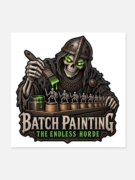 Batch Painting – The Endless Horde Skelett - Poster 20x20 cm - Weiß - Vorne