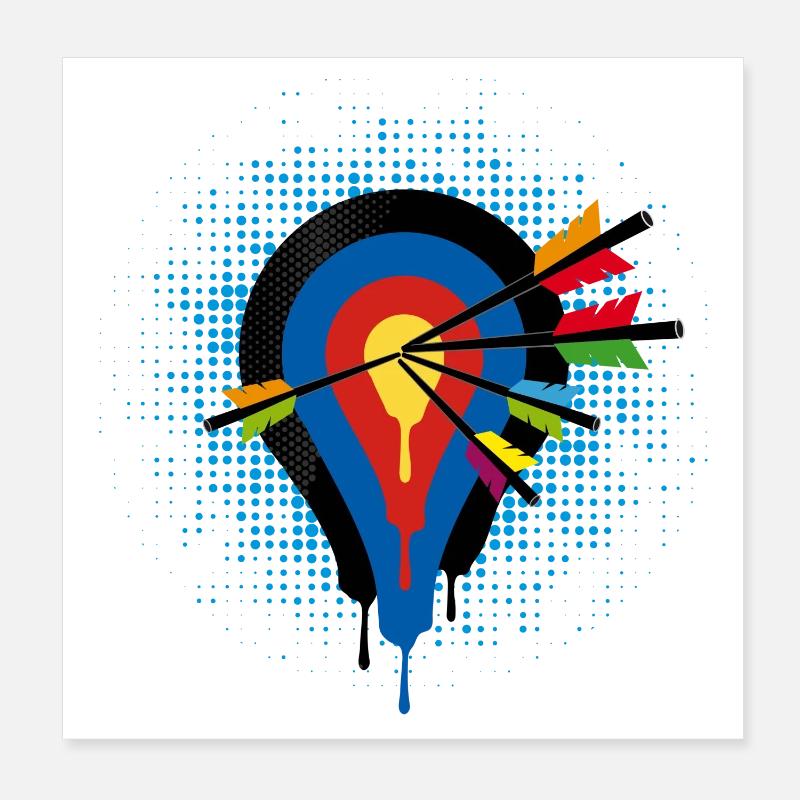 Target and 5 arrows Poster 8" x 8" (20x20 cm)