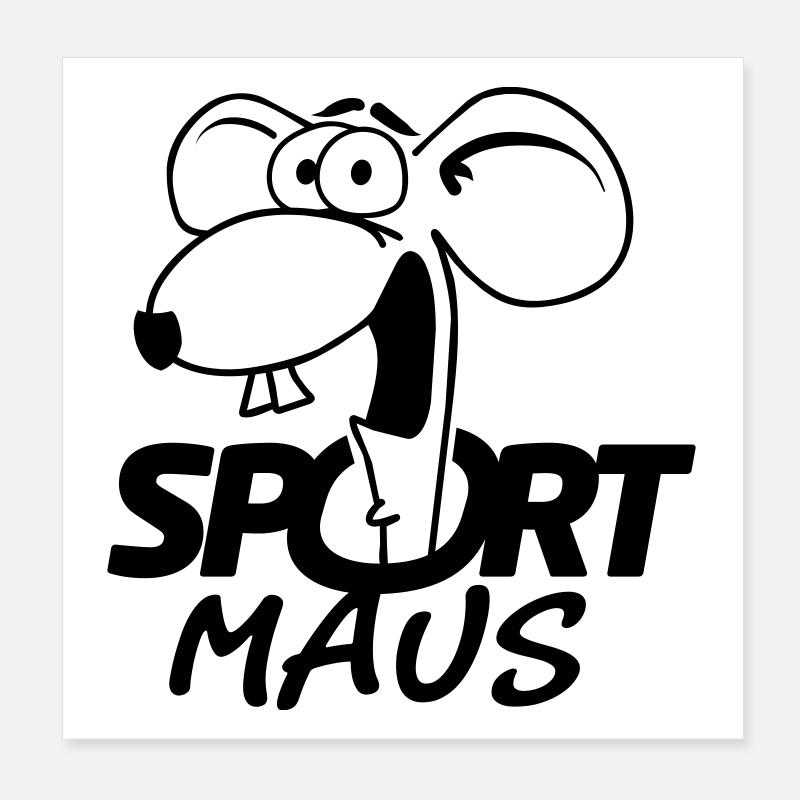 Sportmaus positiv Poster 20x20 cm