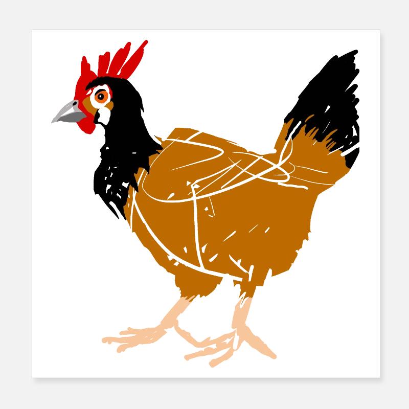 Poule Poster 20 x 20 cm