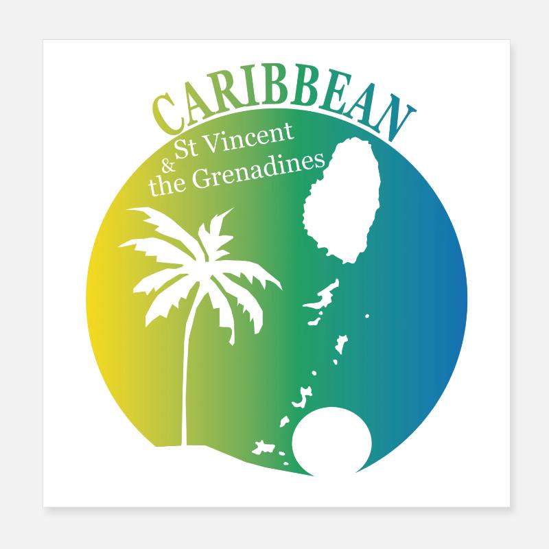 St VINCENT & LES GRENADINES Poster 20 x 20 cm