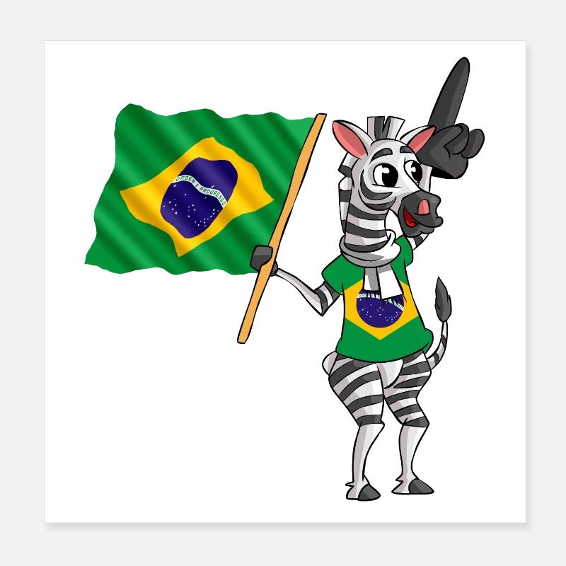 Brazilian zebra Poster 8" x 8" (20x20 cm)