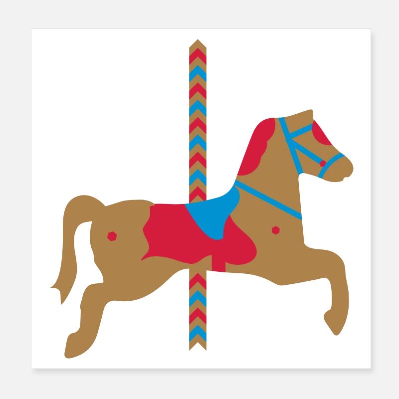 Le cheval de carrousel Poster 20 x 20 cm