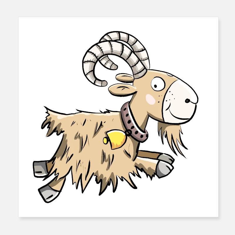 Sprunghafte Ziege I Widder I Ziegenbock Geschenk Poster 20x20 cm