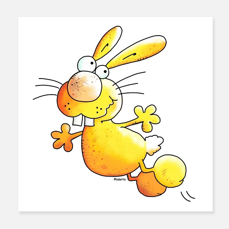 Crazy Rabbit - Lapin Poster 20 x 20 cm