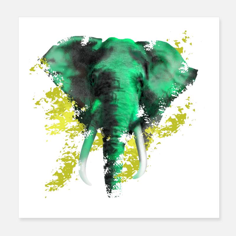 éléphant Poster 20 x 20 cm