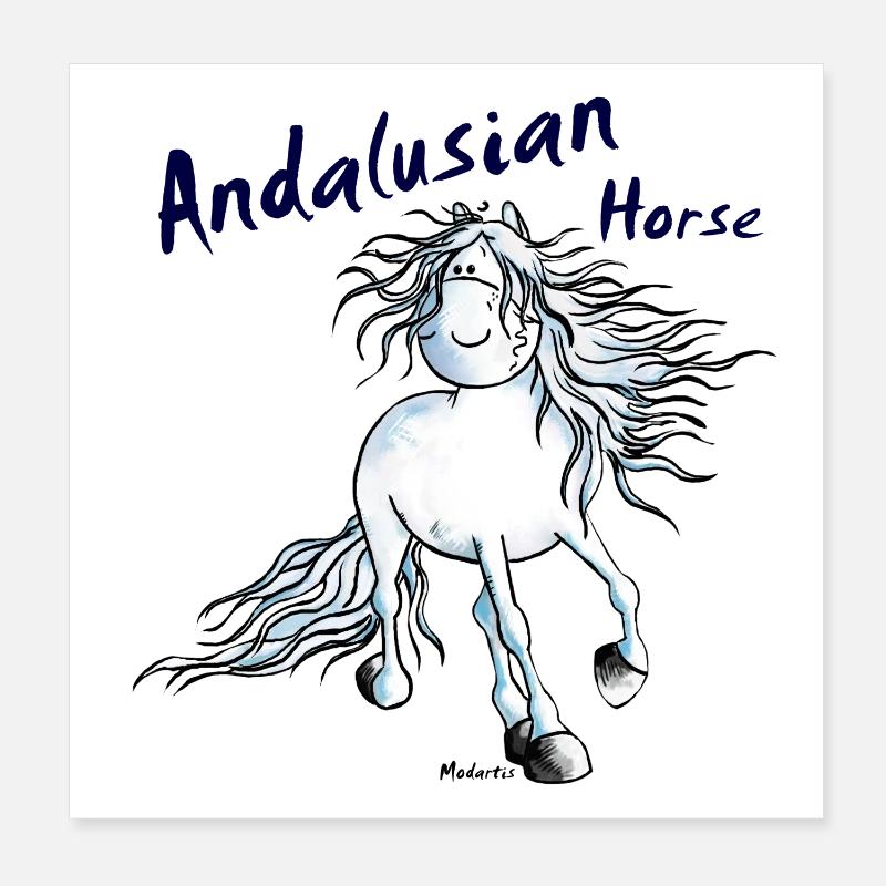 Pfiffiger Andalusier - Pferd Poster 20x20 cm
