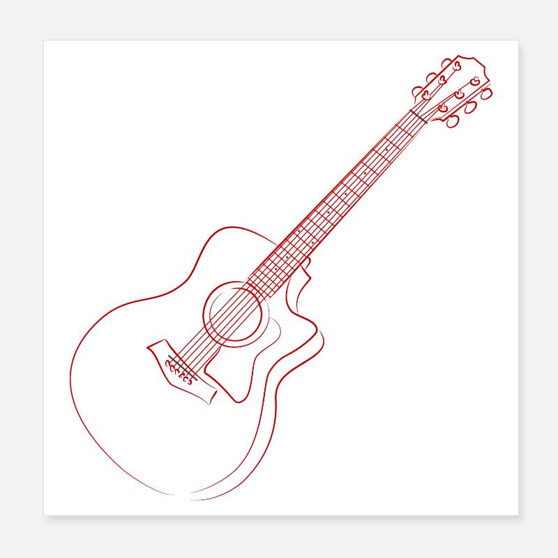 guitare Poster 20 x 20 cm