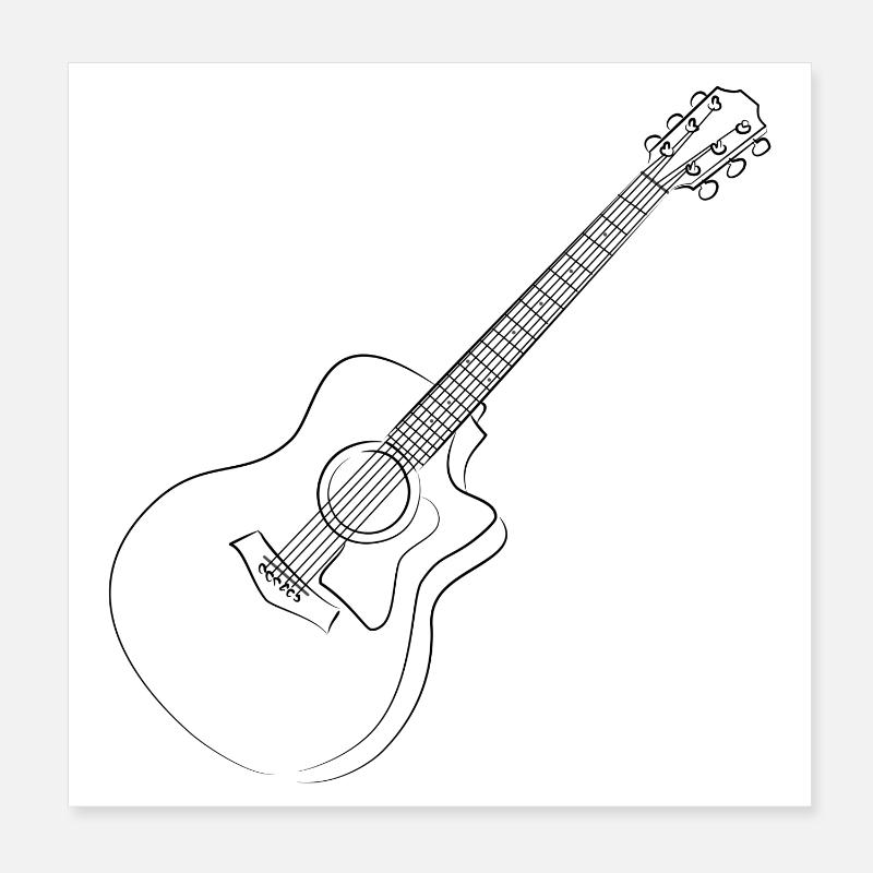 guitar Poster 8" x 8" (20x20 cm)