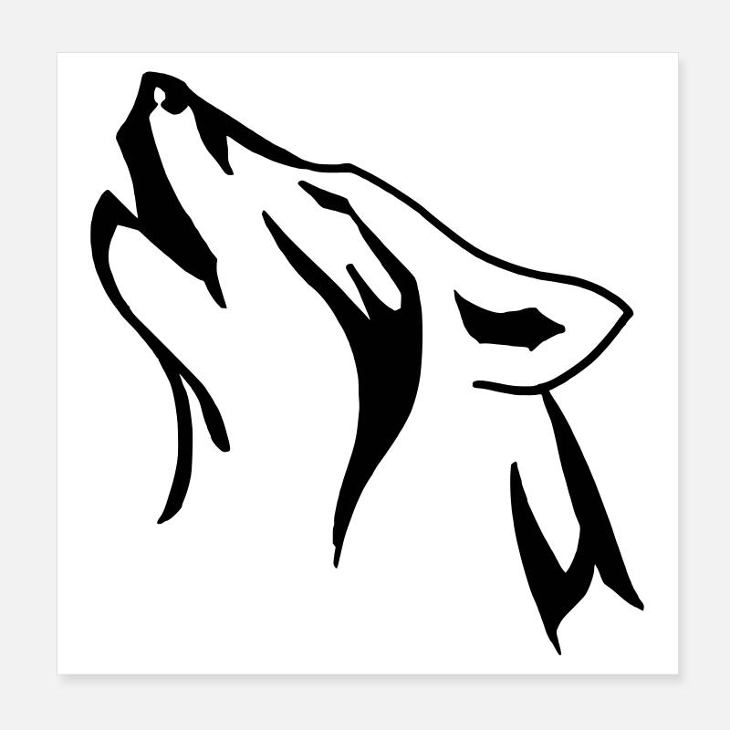 wolfkopf Poster 20x20 cm