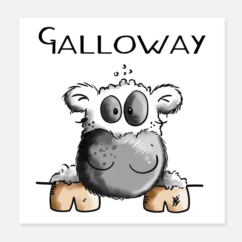 Galloway Cow - Cows - Cattle - Gift Poster 8" x 8" (20x20 cm)