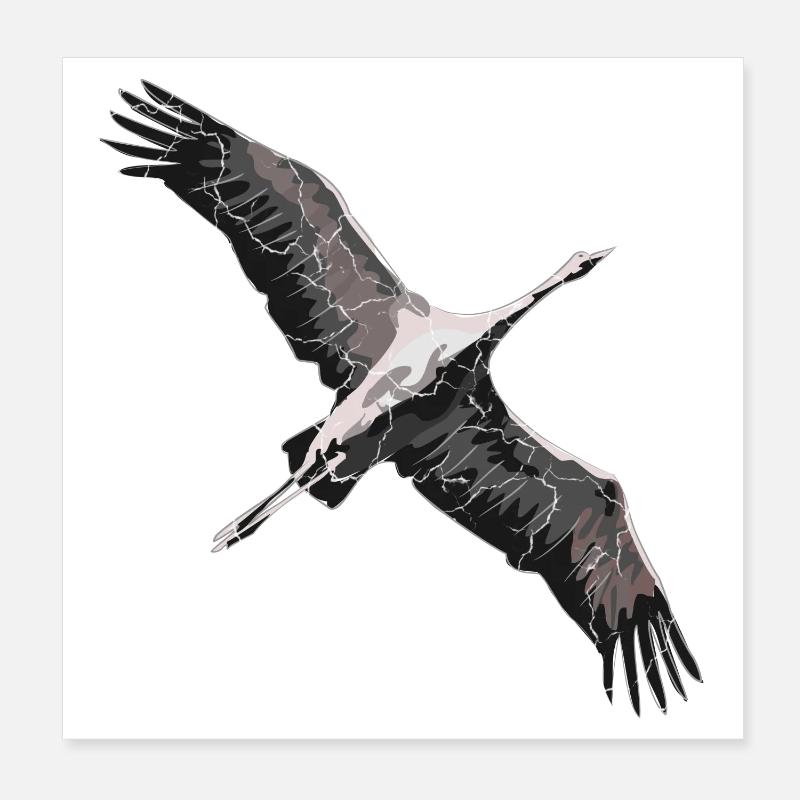 Grue volant vers le sud Poster 20 x 20 cm