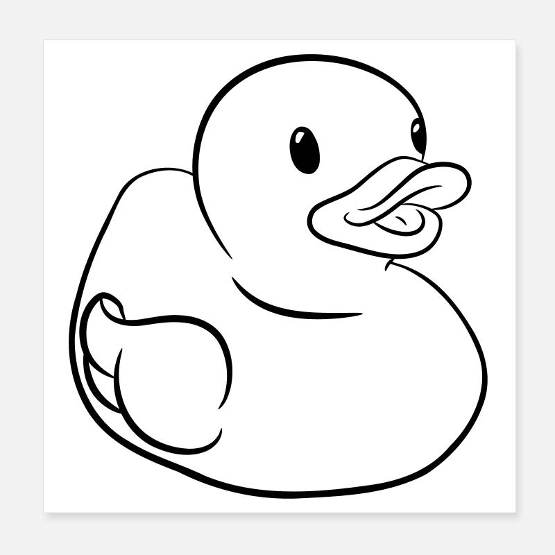 Rubber Duck – Drôle de canard en caoutchouc pour baignoire Poster 20 x 20 cm