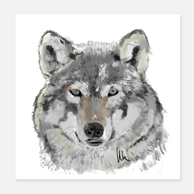 Wolf Poster 8" x 8" (20x20 cm)