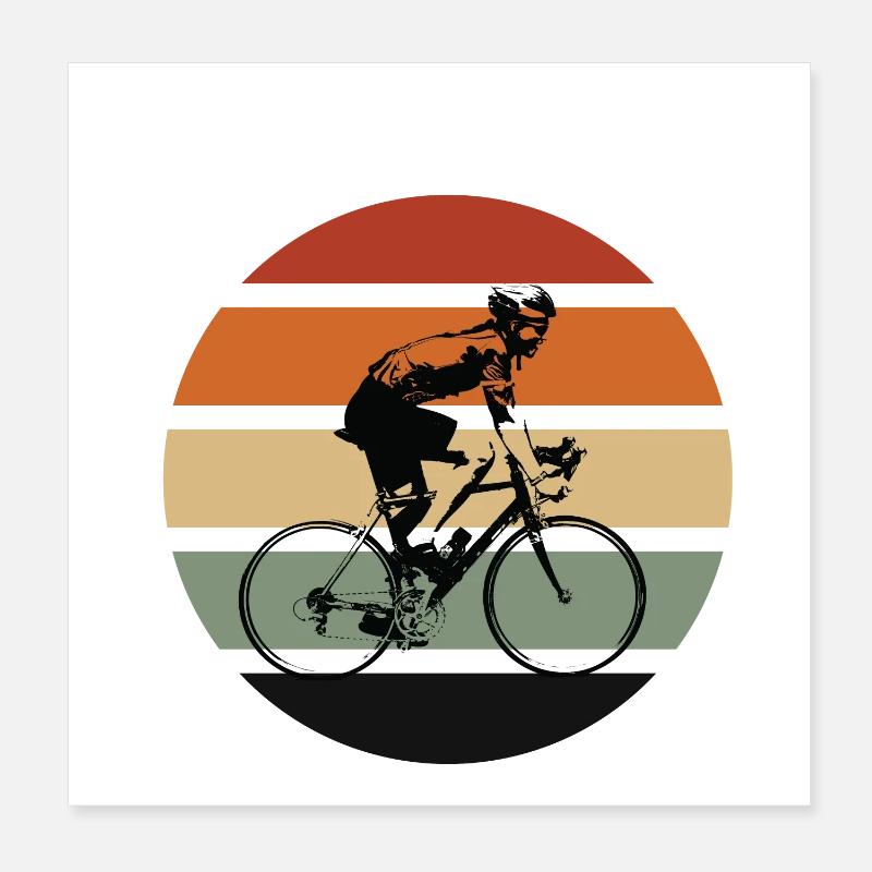 Vélo de route rétro Poster 20 x 20 cm