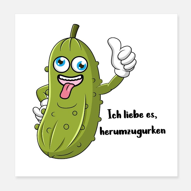 Herumgurken - lustige Gurke Geschenkidee Poster 20x20 cm