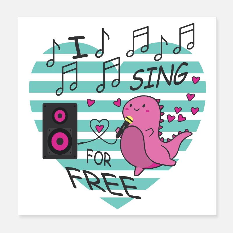 Ich Singe kostenlos Poster 20x20 cm