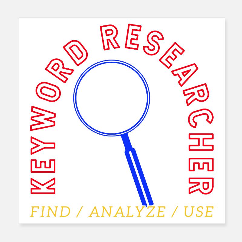 Recherche de mots-clés Logo de la loupe Poster 20 x 20 cm