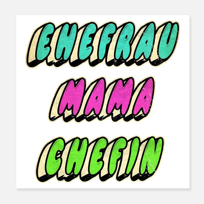 Ehefrau Mama Chefin Poster 20x20 cm