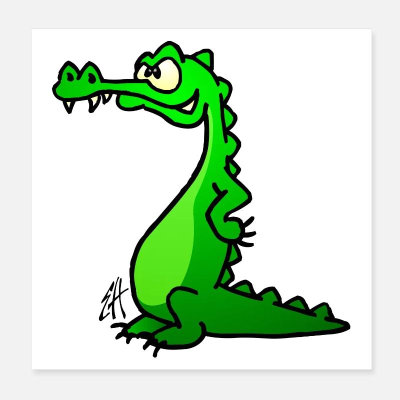 Crocodile Full Color Design Poster 20 x 20 cm