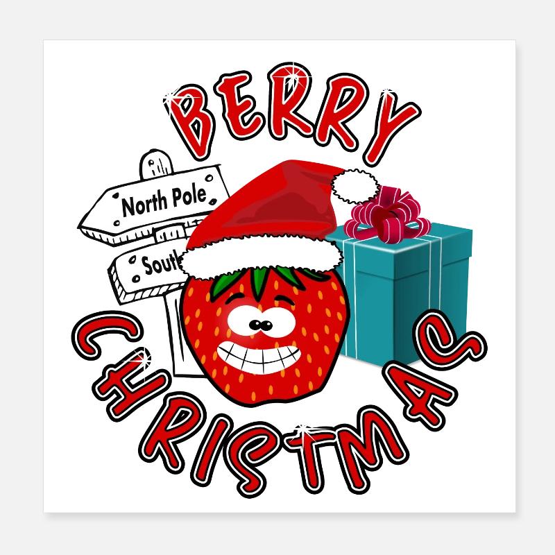 Baies sucrées Noël Poster 20 x 20 cm