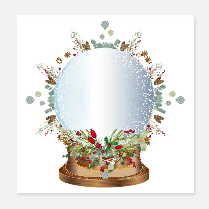 Boule à neige nostalgique vide à étiqueter Poster 20 x 20 cm