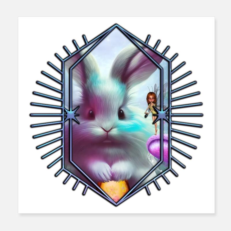 Lapin de Pâques mignon Poster 20 x 20 cm