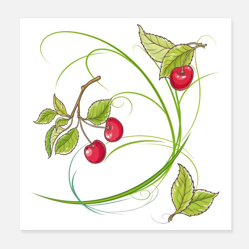 Kirschen,Obst Poster 20x20 cm