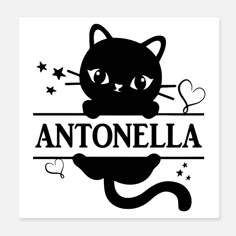 T-Shirt Antonella T-Shirt Katze Geschenkidee Katze Poster 20x20 cm