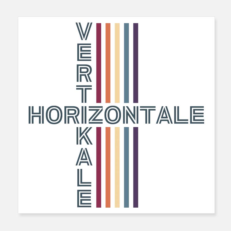Horizontal Vertical Retro Vintage Poster 8" x 8" (20x20 cm)
