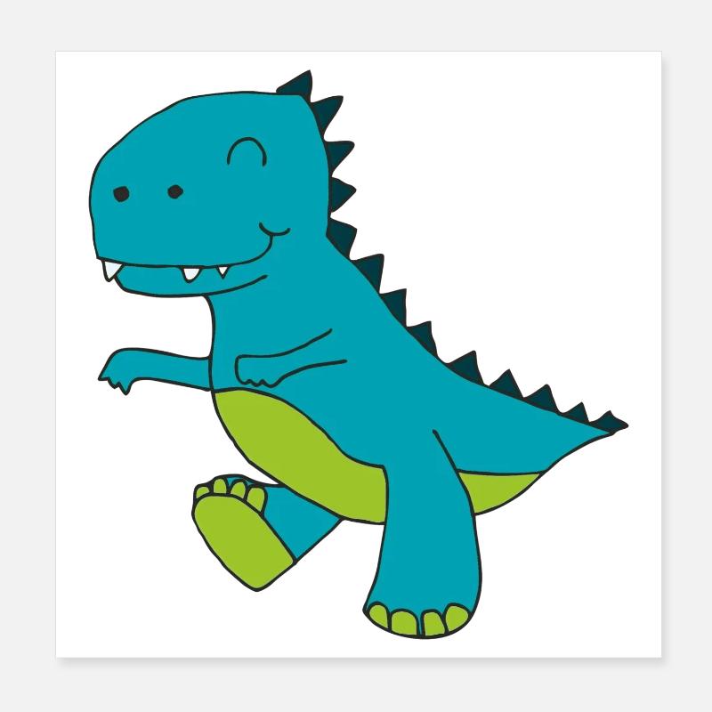 Bleu Dino Poster 20 x 20 cm