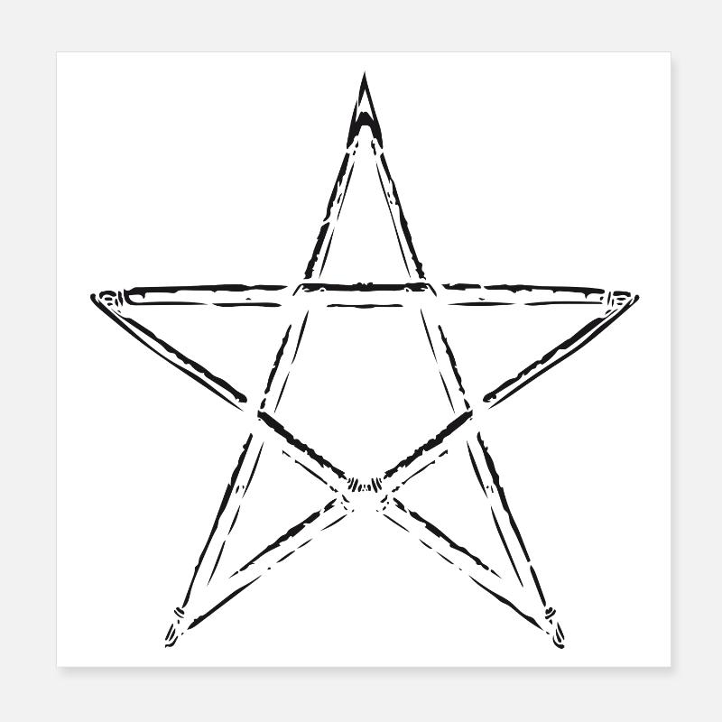 Pentagramm Stern Poster 20x20 cm
