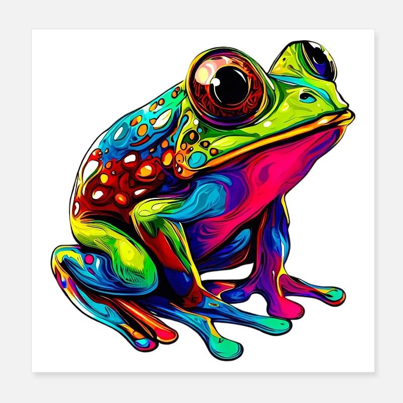Frog Poster 8" x 8" (20x20 cm)