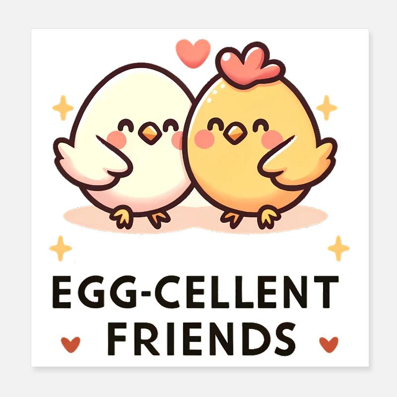 Amis d’Egg-Cellent Poster 20 x 20 cm
