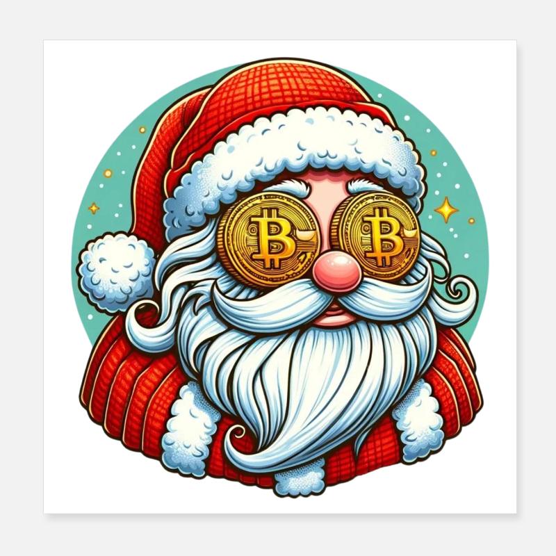 Père Noël crypto Poster 20 x 20 cm