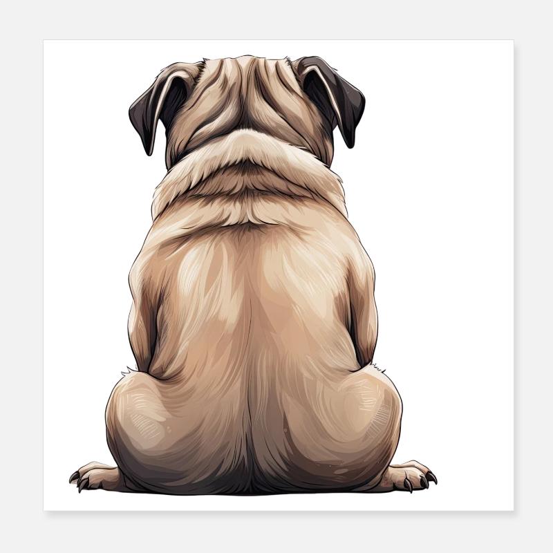 Mops Poster 20x20 cm