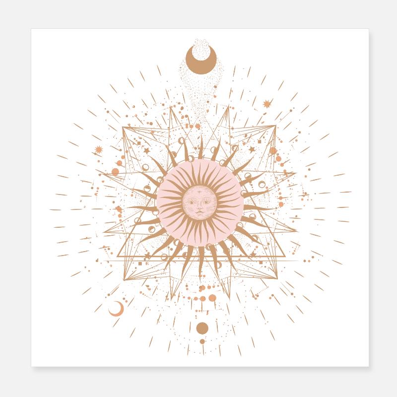 Rayonnement du Mandala du Soleil Poster 20 x 20 cm