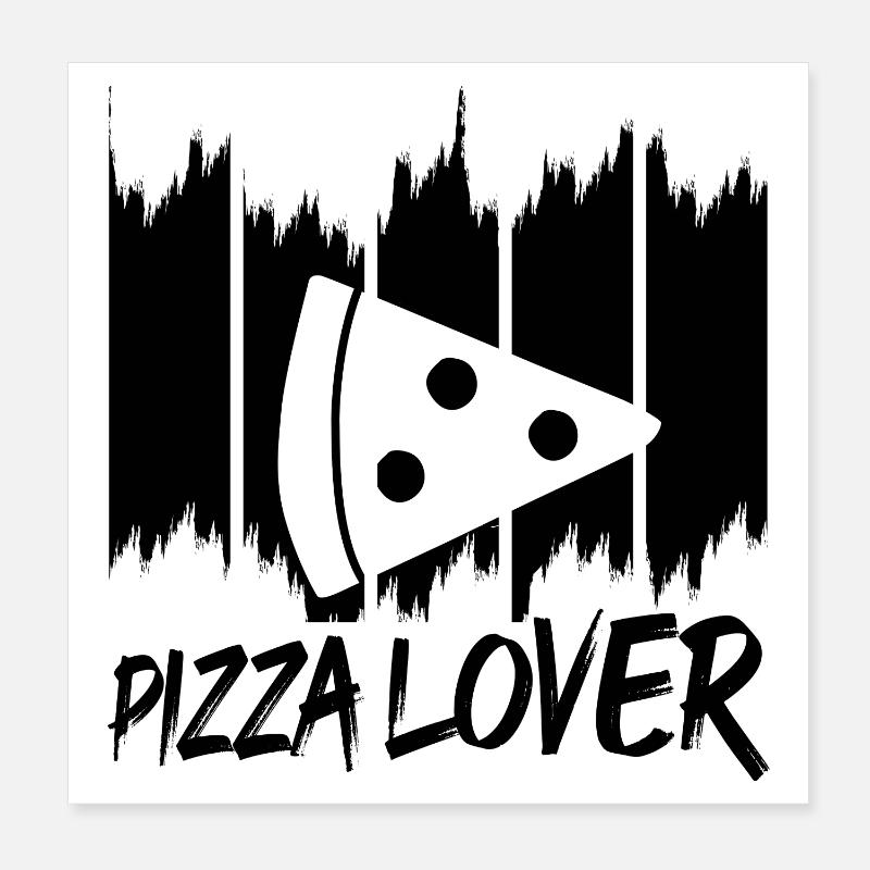 Amateurs de pizza Poster 20 x 20 cm
